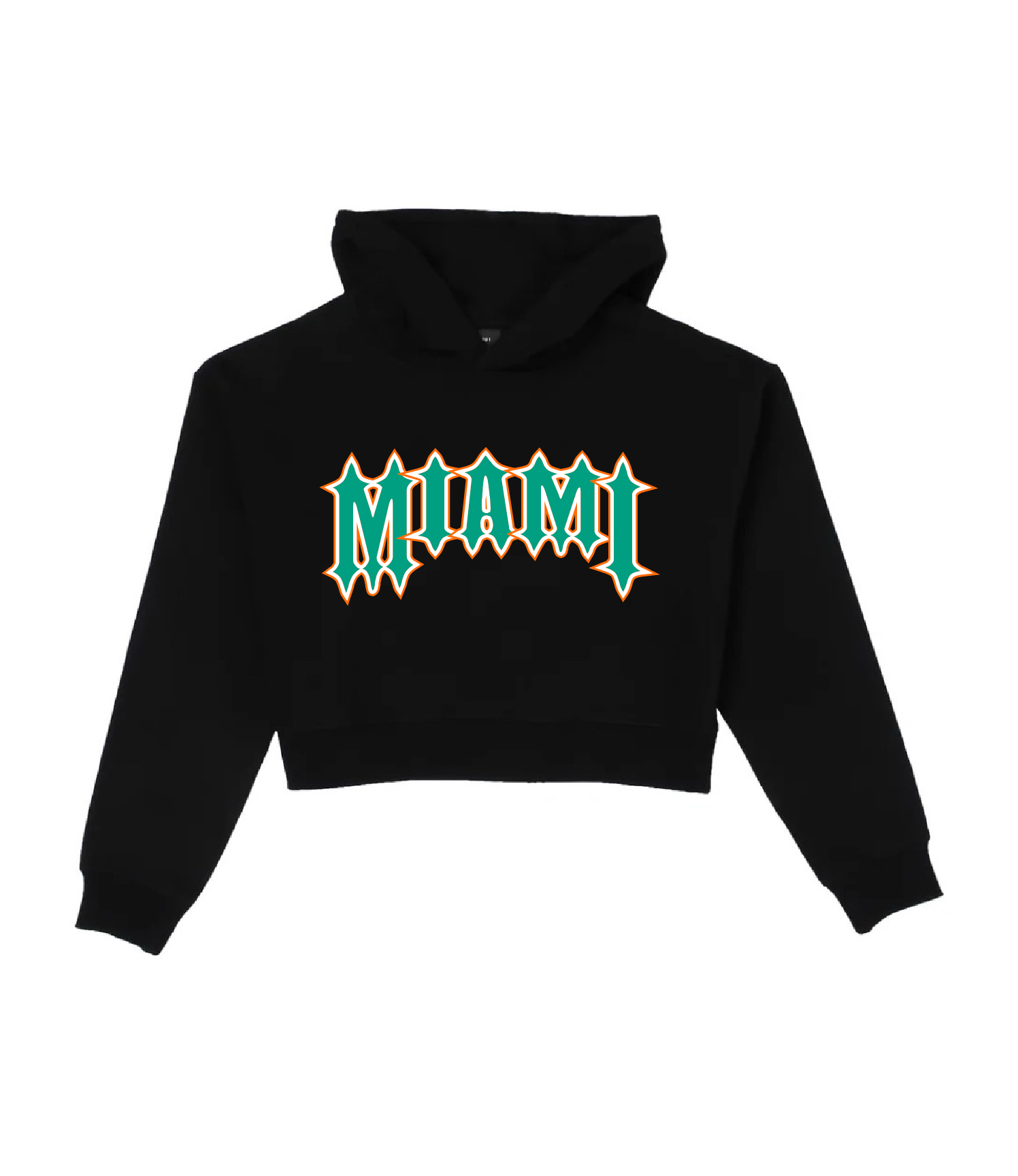 This Is Miami Jet Black Cropped Hoodie