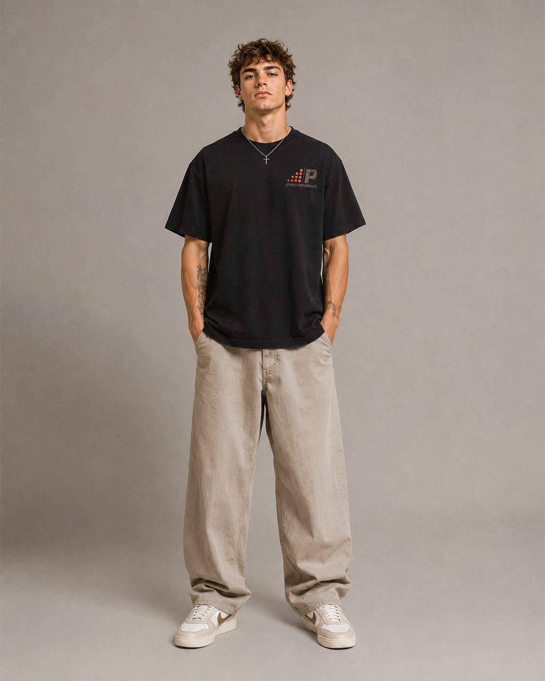 Model wearing the Proactive Performance tee