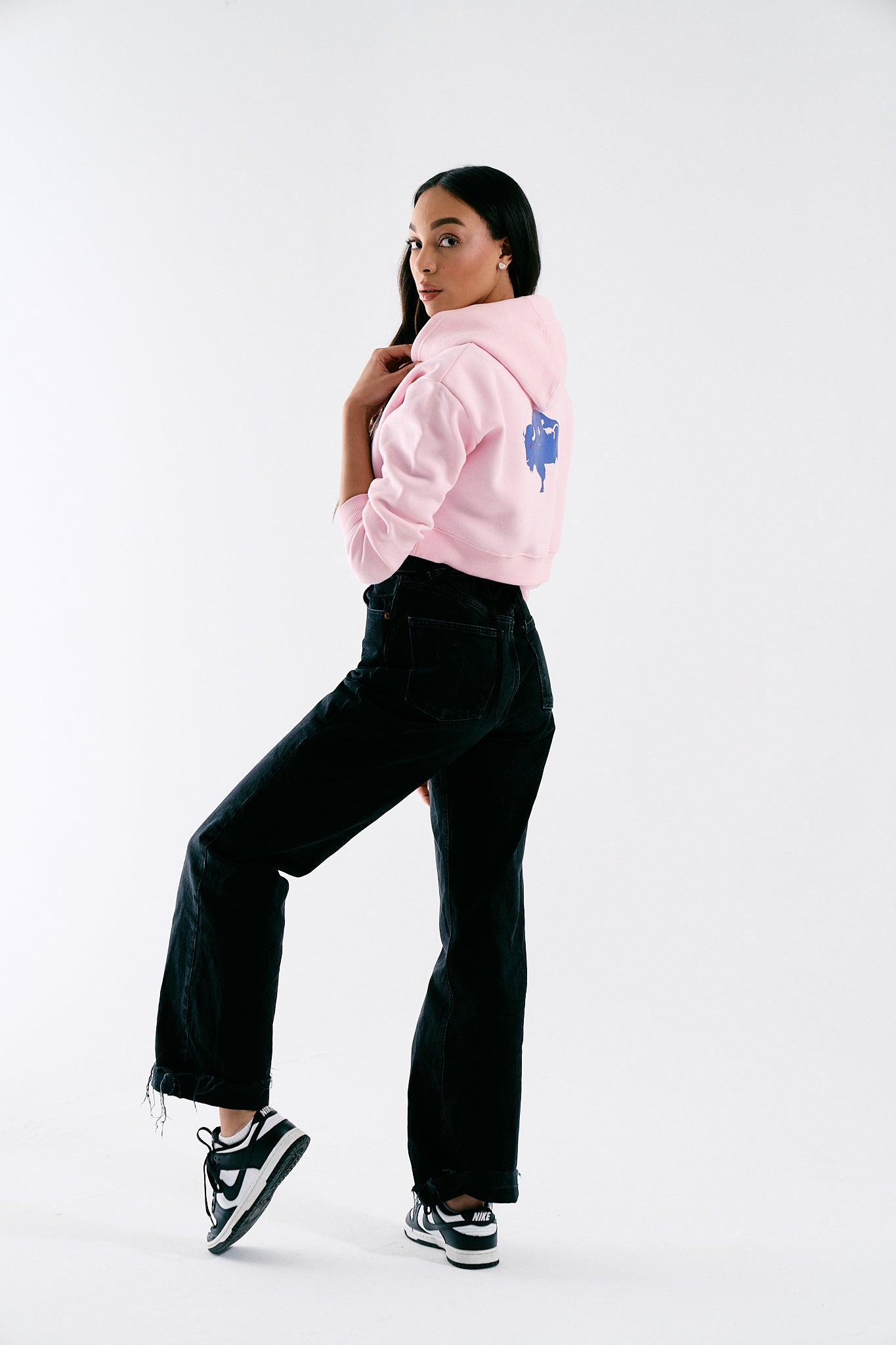 Buffalo Babe Pink Cropped Hoodie