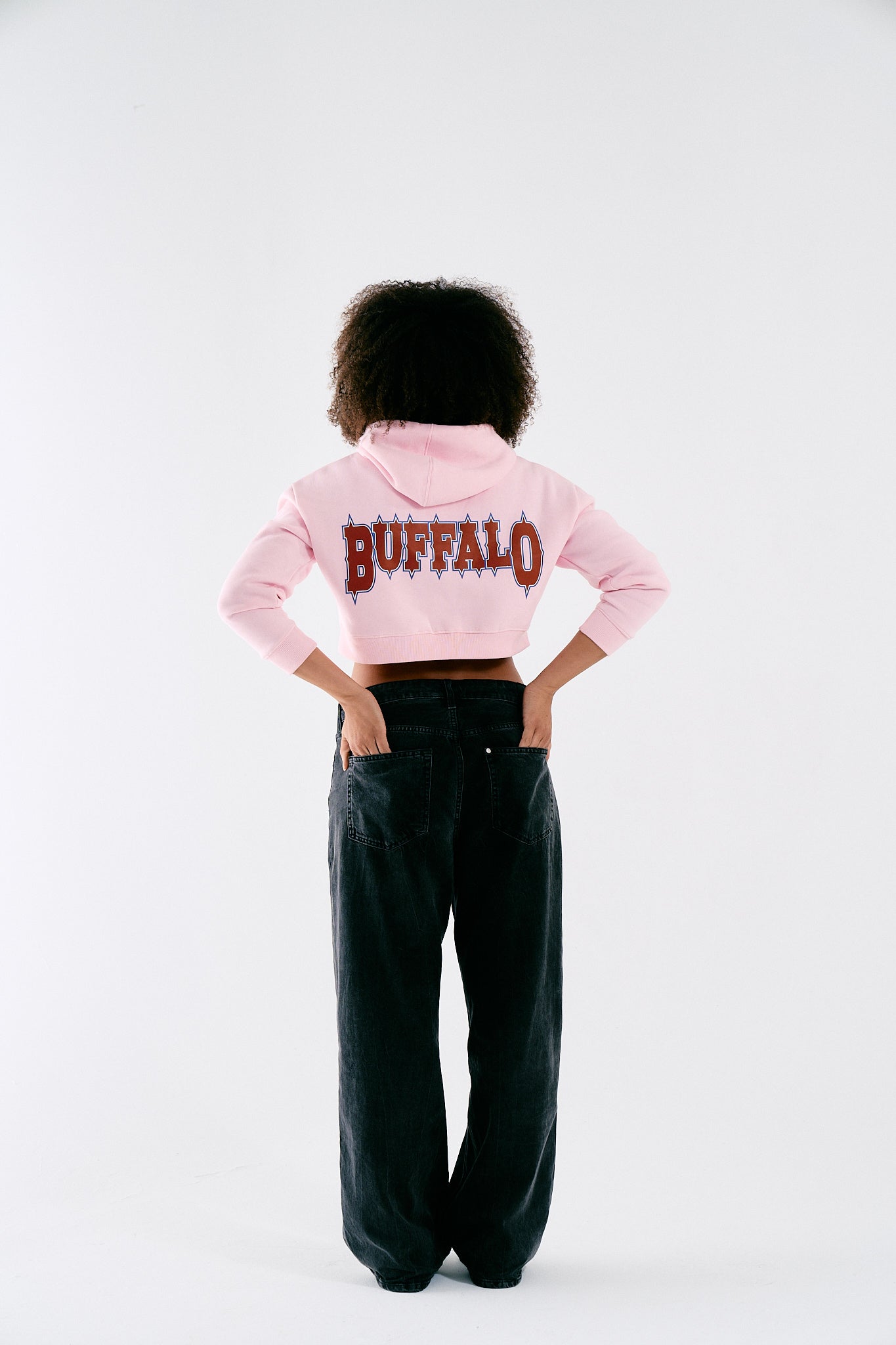 Mafiette Pink Cropped Hoodie