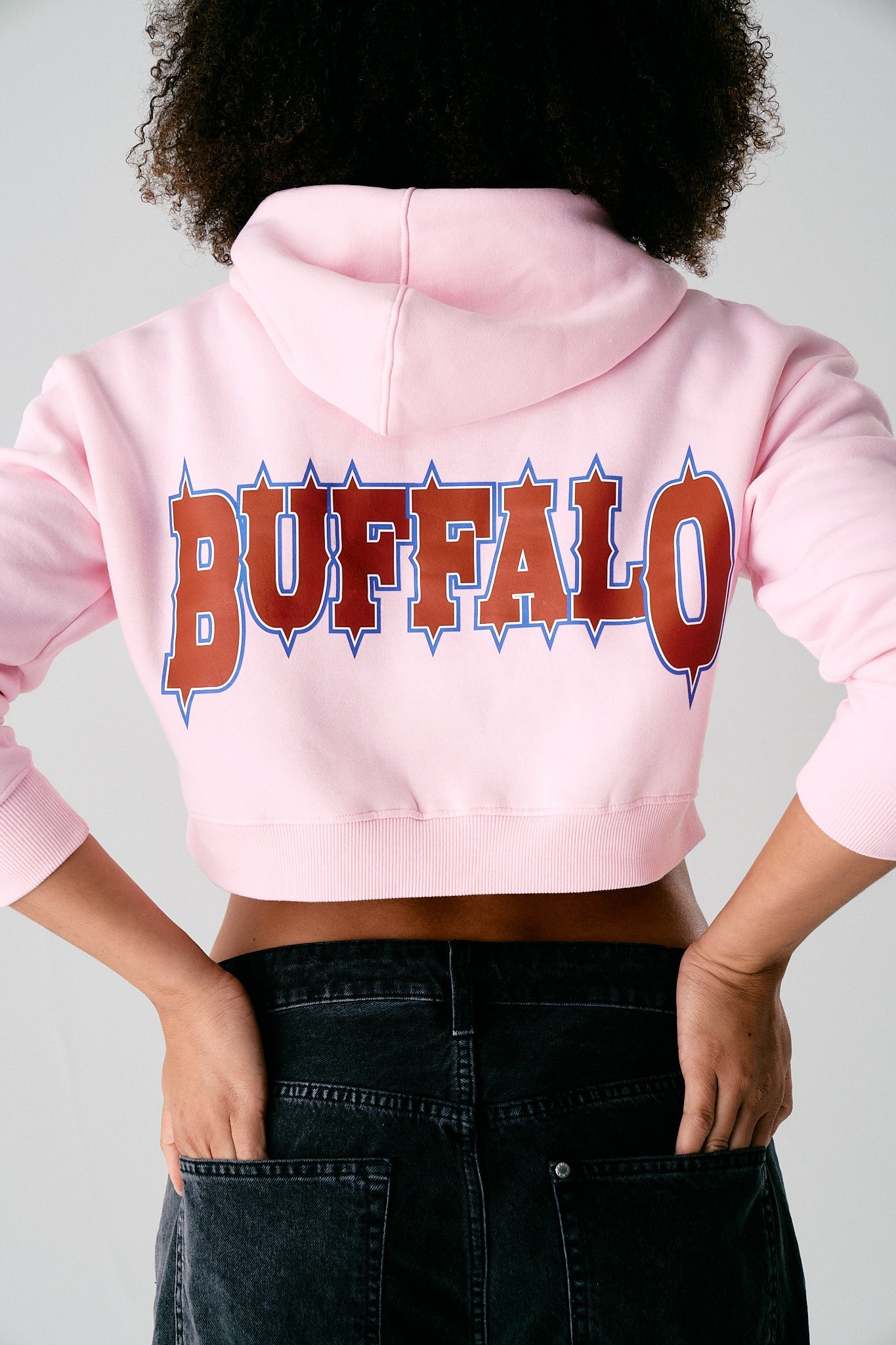 Mafiette Pink Cropped Hoodie